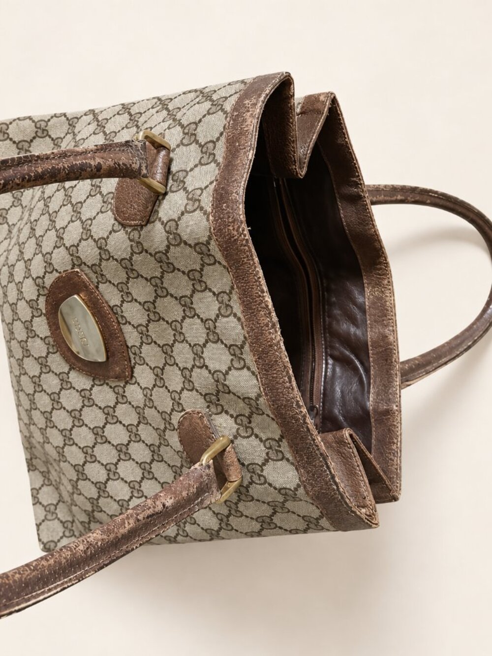Vintage Gucci GG Monogram Tote + Tom Ford Era Mule Heels 8.5B Y2K - Picture 7 of 16